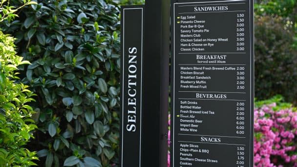 Masters Menu Leads Sports World's Most Iconic Signature Foods and Drinks