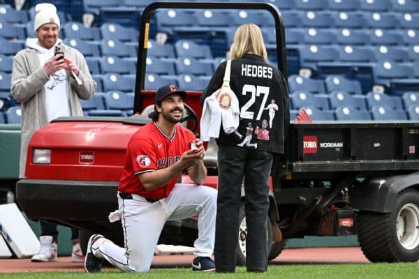 Austin Hedges Engagement: Guardians Catcher Celebrates On-Field Proposal After Win