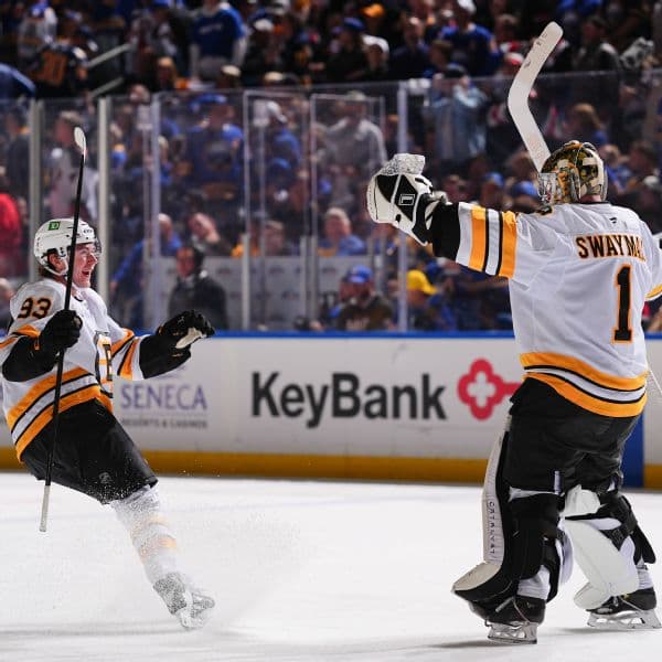 Bruins Top Sabres in Overtime: Swayman and Pastrnak Force Game 6