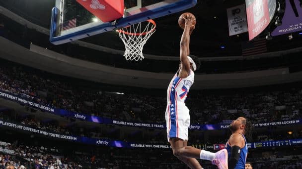 Mitchell Robinson Posters Joel Embiid in Intense Philadelphia 76ers vs. New York Knicks Game 3