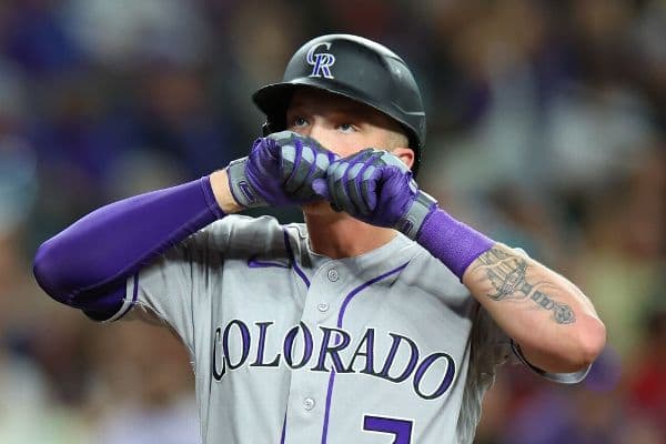 Rockies First Baseman TJ Rumfield Exits Game with Right Hand Contusion After HBP