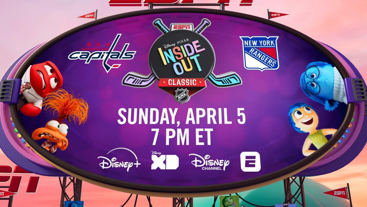 NHL Inside Out Classic: Disney and Pixar to Transform Capitals vs Rangers Broadcast