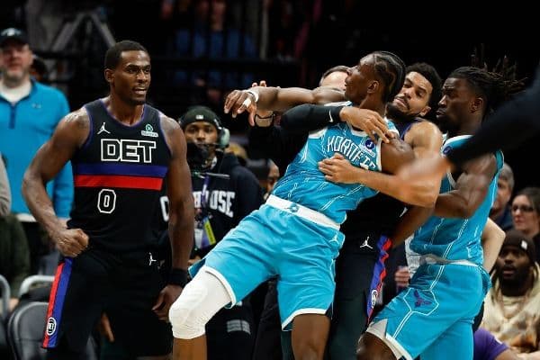 NBA Ejections: Four Players Tossed After Heated Pistons-Hornets Brawl
