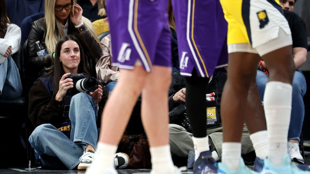 Caitlin Clark Captures Iconic Images of LeBron James During Lakers-Pacers Matchup