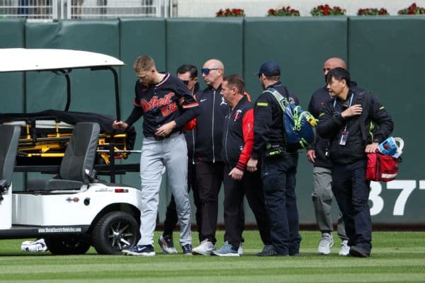 Detroit Tigers’ Parker Meadows Carted Off Field After Head-to-Head Collision