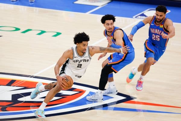 Spurs Rookie Dylan Harper Exits Game 2 vs. Thunder with Hamstring Injury