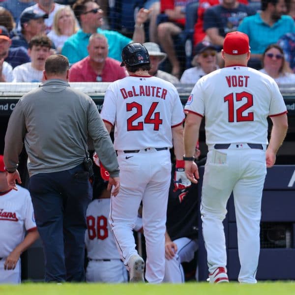 Guardians Rookie Chase DeLauter Exits Early After Wall Collision in Detroit