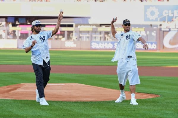 Jalen Brunson and Josh Hart Receive Hero's Welcome at Yankee Stadium First Pitch