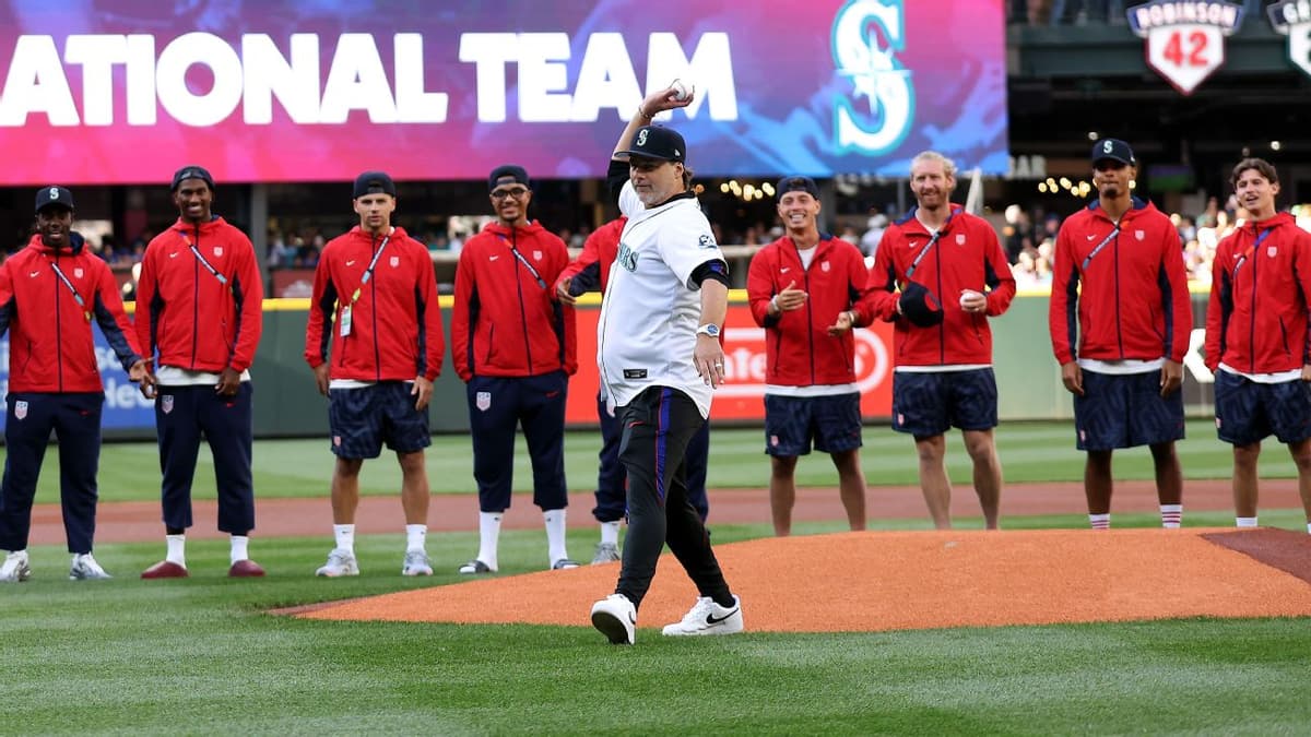 USMNT Coach Mauricio Pochettino Throws First Pitch for Seattle Mariners Amid World Cup Fever